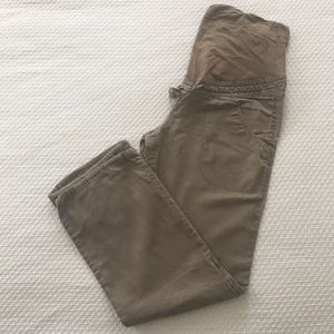 H&M MAMA Taupe Linen Maternity Pants